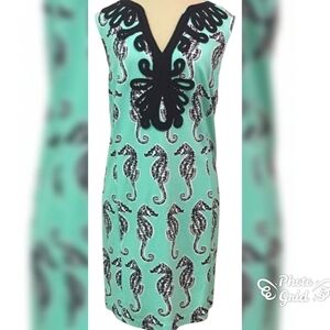 *Sleeveless Shift Dress With Embroidery